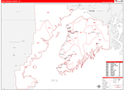 Kenai Peninsula County Wall Map Red Line Style